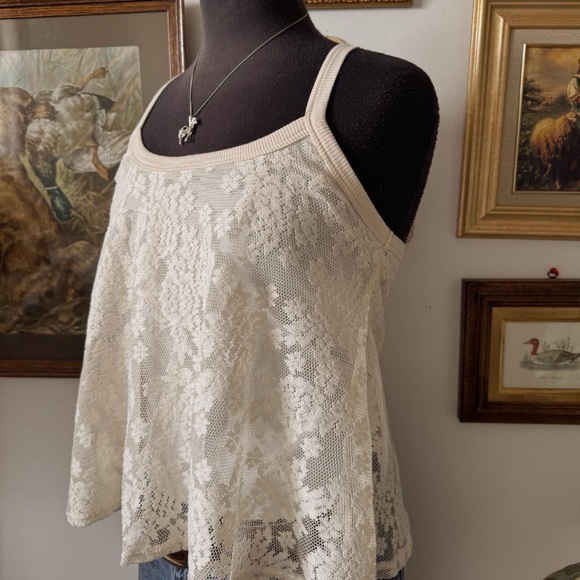 Cream Lace Floral Babydoll Camisole - Picture 4 of 8